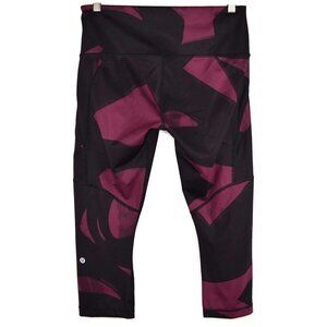 lululemon All Sport Crops Size 8 in Back Spin Stroke Dashing Purple & Black
